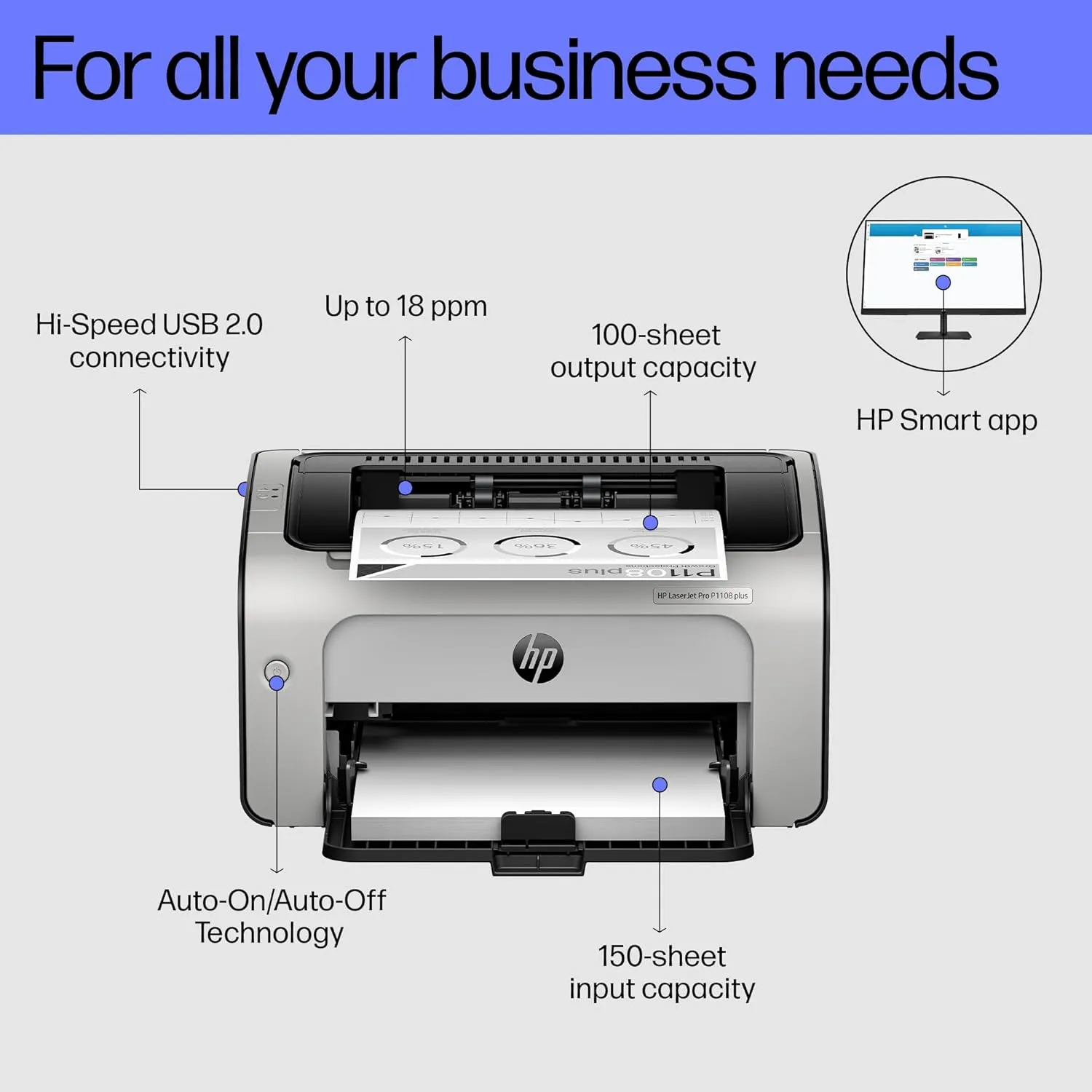 HP Laser Printer P1108 Plus A4 Single Function view 3